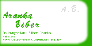 aranka biber business card